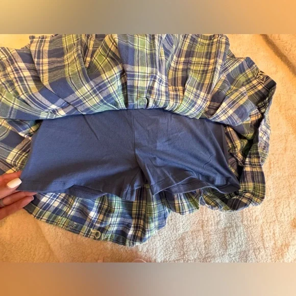 Disney Blue and Green Plaid Skort - Picture 2 of 3